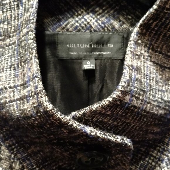 HILTON HOLLIS Button Front Tweed Coat Blazer 0 - Picture 2 of 8